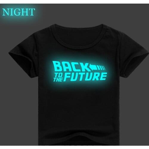 Back To The Future Print Child T Shirt Luminous Short Sleeve Tops Shirt Boys Girl T-Shirts Baby Summer Tees 2~14 Years Camisetas