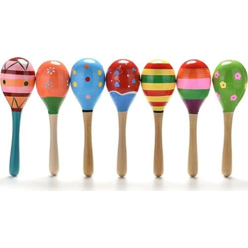 1pc Baby Percussion Toys Orff Musical Instrument Wooden Sand Hammer High Quality Levert Baby Rattles Toy Wooden Ball
