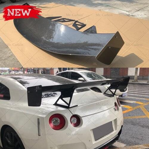 FOR NISSAN R35 GTR APR STYLE CARBON FIBER SPOILER GTC-500 WING TRIM BODY KIT TUNING PART FOR GT-R R35 CARBON GT WING LIP RACING