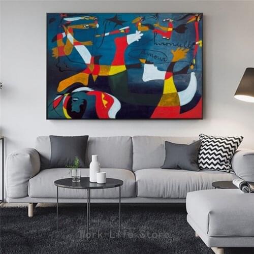 The Birth of The World Abstract Canvas Paintings By Joan Miro Famous Art Posters and Prints Art Wall Pictures for Living Room