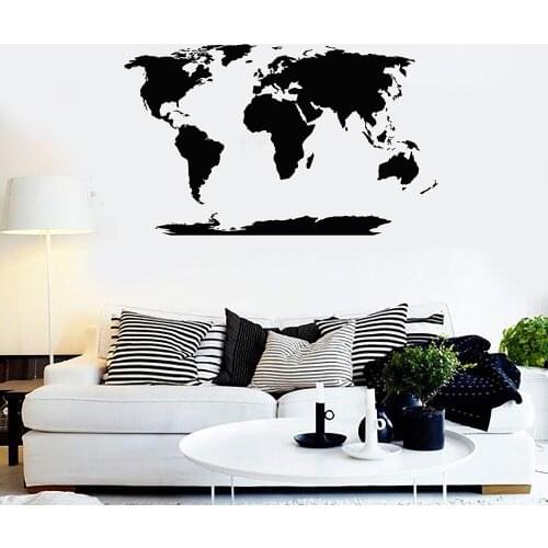World Map Atlas vinyl wall decal sticker home decor diy art mural wallpaper Room Home Office School Decor