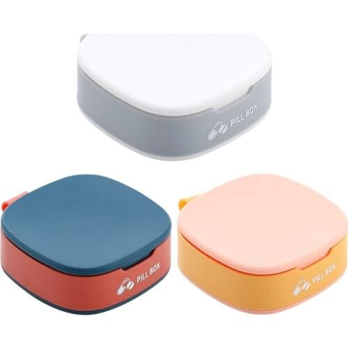 Mini Square Pill Box with 4 Compartments Portable Small Medicine Storage Case Tablet Dispenser Vitamins Organizer