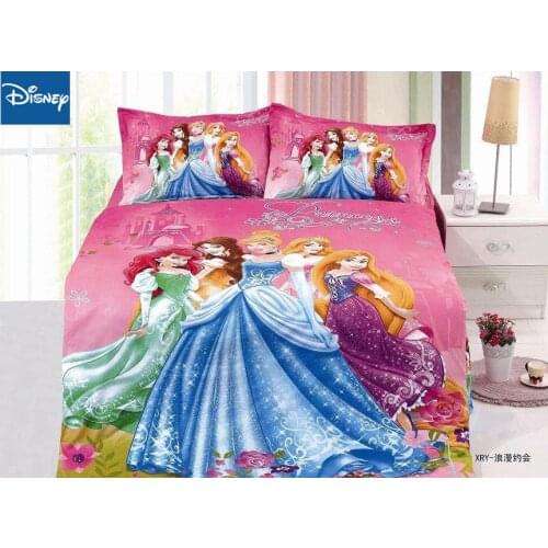 Disney Princess Bedding Set Quilt Covers Single Size For Girls Bedroom Decor 99x190cm Bed Twin Fitted Sheet 3-4Pcs Free Shipping
