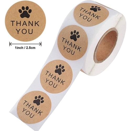 500 PCs/Roll Round Kraft Paper Stickers Package Tags Kraft Merry Christmas DIY Deco Stickers For Home Snowflake Labels Gifts