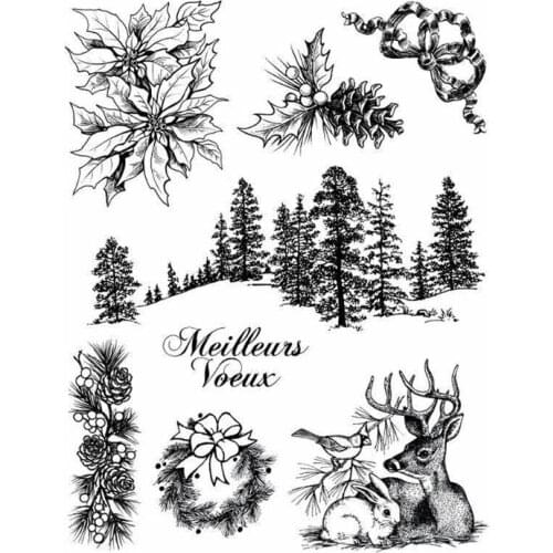 Woods Deer Silicone Clear Seal Stamp DIY Scrapbook Embossing Photo Album Decor