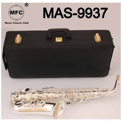 Music Fancier Club Alto Saxophone MAS-9937 Silvering With Case Sax Alto Mouthpiece Ligature Reeds Neck Musical Instrument