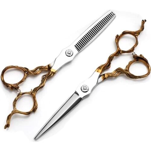 6 Professional Hair Salon Structure Scissors Set Cutting Barber Haircut Thinning Shear Scissors Hairdressing Hair Tools Scissors