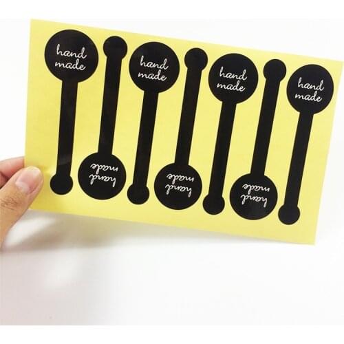 70 Pcs/lot Black Handmade Vintage Label Stickers DIY Hand Made For Gift Cake Baking Scrapbooking Sealing Sticker