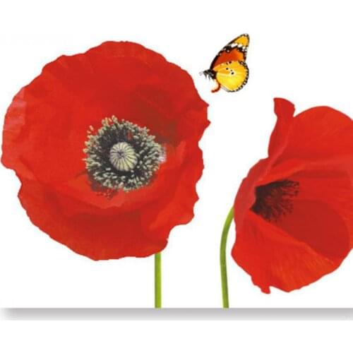 Red Flowers Wall Stickers For Wedding Home Party Decor Living Room Kids Decoration Sticker Backdrop Mural Art