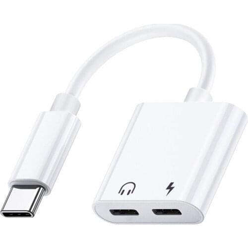 USB C Splitter Audio And Charging 2-in-1 USB Type C Headphone And Charger Adapter Support Fast Charging High Quality Materials