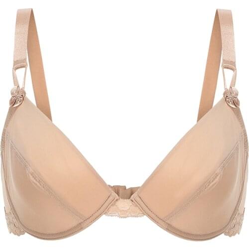 GERRITA Real lingerie New Women Sexy Simple Bra bralette Ladies brassiere Underwear Mesh Brassiere Nude micro and lace trimming