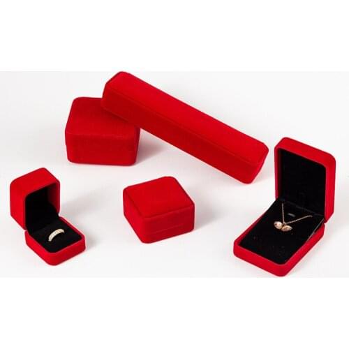 Luxulry Velvet Jewelry Box and Packaging Ring Earrings Necklace Bracelet Display Storage Box Jewelry Organizer Gift Boxes