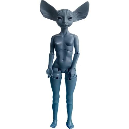 AQK 1/4 BJD/ Quarterback Sphinx Cat Doll Plant Ear Grey S pot Free Eyes