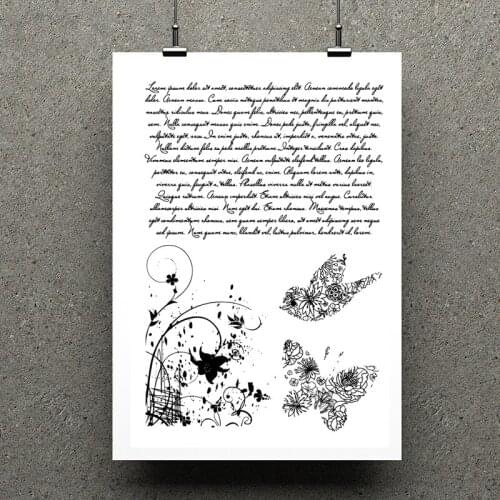 AZSG Butterfly Flowers Leaves Clear Stamps For Scrapbooking DIY Clip Art /Card Making Decoration Stamps Crafts