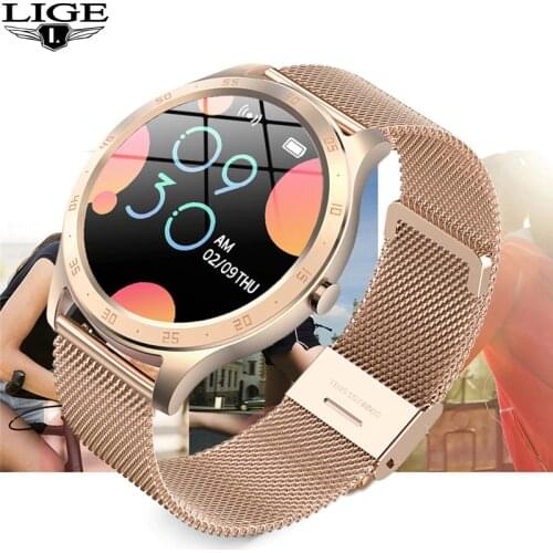 LIGE 2021 New Women Smart Watch Woman Fashion Watch Heart Rate Sleep Monitor For Android IOS IP67 Waterproof Ladies Smartwatch