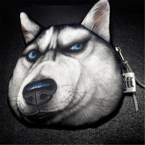 Pet dog model creative cartoon stationery bag case short print key bag holder fashion zipper zero wallet gift