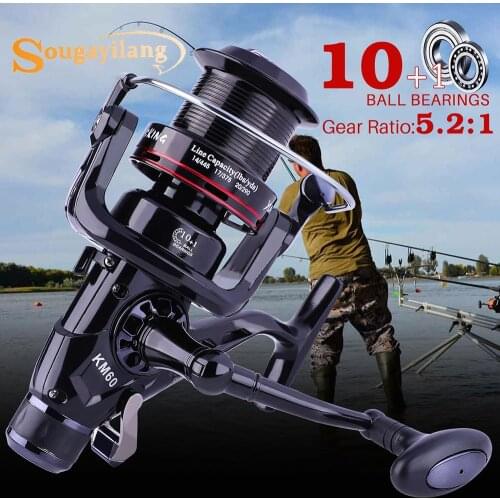 Yumoshi 50 60 Spinning Reel Fishing Reel Molinete Feeder Carretilha de pesca 5.5:1 High Quality Spinning Fishing Reels