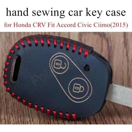 Only Red new arrival fit for Honda CRV Fit Accord Civic Ciimo(2015) Car key case hand sewing real leather key packet cover