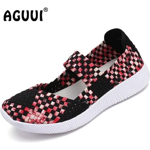 Large-Size Flats 35-42 Womens Shoes Summer Hand-Made Weaving Shoes Comfortable Platform Sneakers Espadrille Zapatos De Mujer