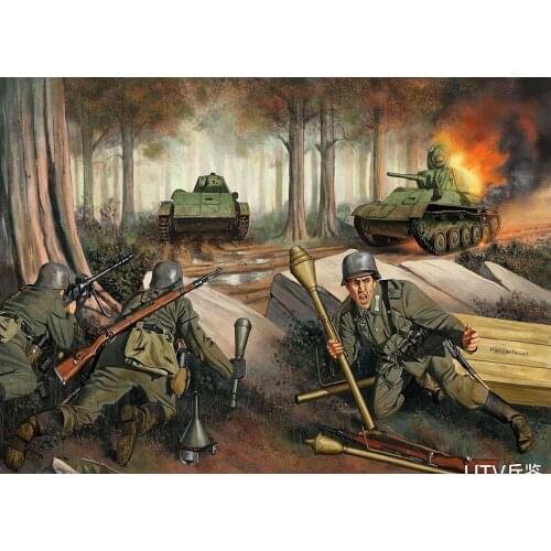 WW2 Old Photo Wall Art Vintage Kraft Paper Poster Heroic Wehrmacht soldiers on the battlefield Wall Stickers Home Decoration H7