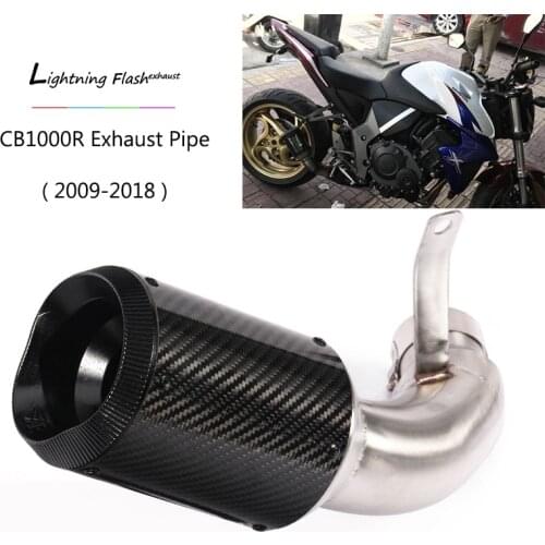 For Honda CB1000R 2009-2018 Motorcycle Exhaust Pipe 51 mm Carbon Fiber Exhaust Tail Pipe Mid Middle Link Pipe Slip On Modified