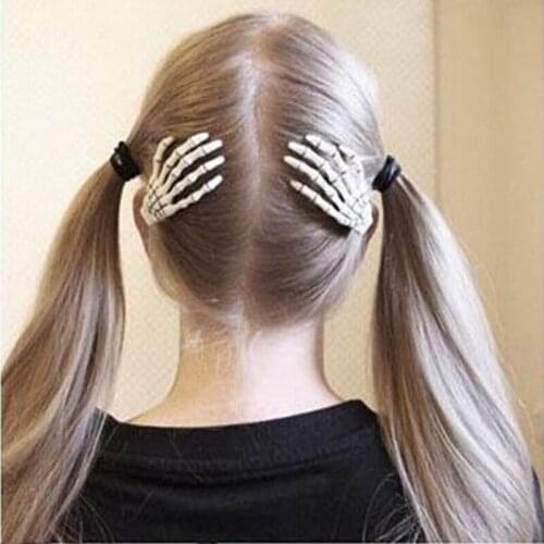 1pcs Halloween Hairpin Gothic Punk Zombie Skeleton Hand Girls Clips Skull Accessories Barrette Hair Accessories For Women