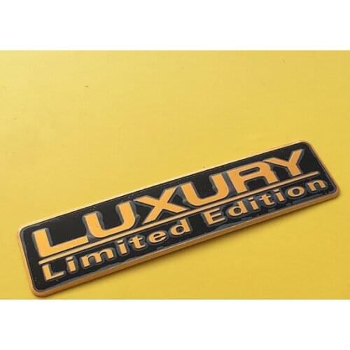 3D Yellow Metal LUXURY Auto Trunk Rear Fender Emblems Badge Decals Sticker Car Accessories