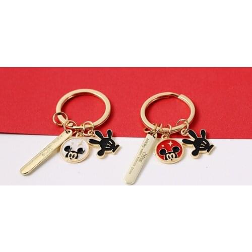 2020 Cartoon Mickey Enamel Keychain Women Metal Key Chains Bag Pendent Accessories