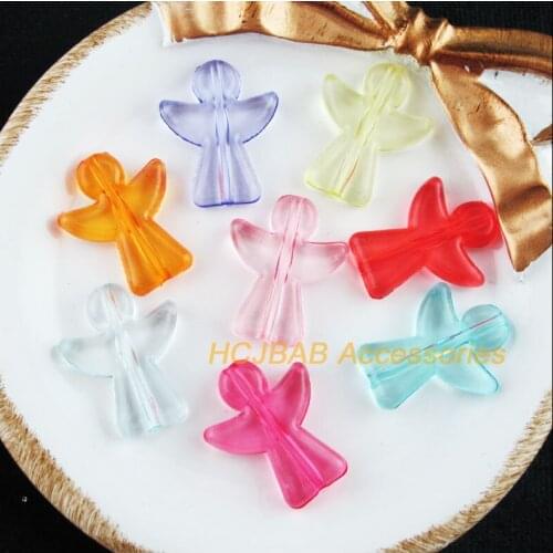 35Pcs Mixed Angel Fairy Acrylic Spacer Beads Charms 19x23.5mm