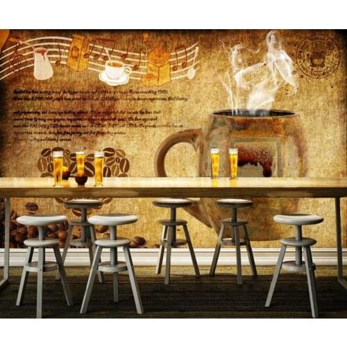 Custom 3d stereoscopic wallpaper,Retro nostalgia cafe mural,hotel restaurant dinig room tv sofa wall bedroom papel de parede