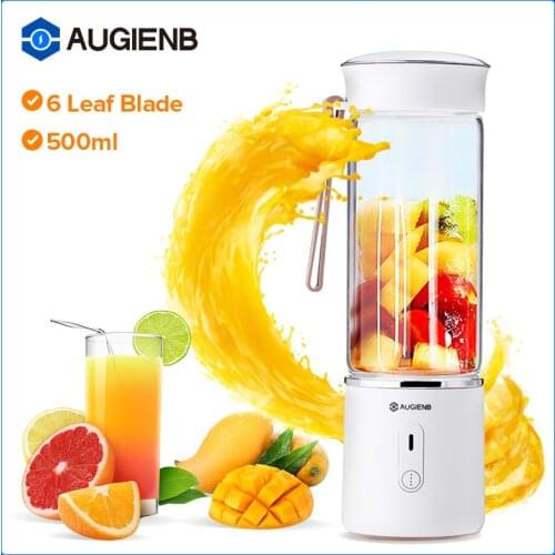 500ml Electric Juicers Portable Mini Fruit Juicer Glass Hand Smoothie Maker Blenders Mixer USB Rechargeable for Home Travel