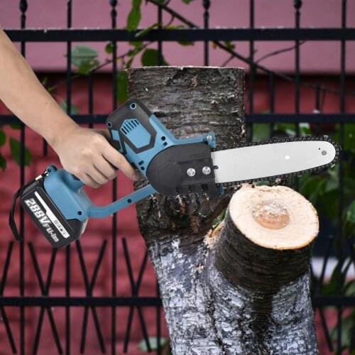 8 Inch Cordless Rechargeable Chainsaw 21V 880W Handheld Wireless Electric Tree Cutting Saw Durable 29800H Battery,Charger,wrench