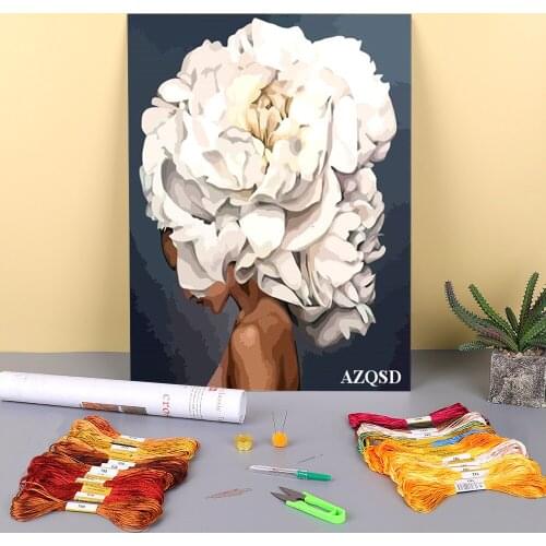 Abstract Beautiful Flower Women Modern Pre-Printed 11CT Cross-Stitch Kit Embroidery DMC Threads Knitting Painting Sales