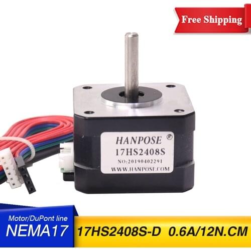 Free shipping 42 motor 17HS2408s motor Nema17 Stepper Motor for 3D printer Nema 17 motor 0.6A 12n.cm mm