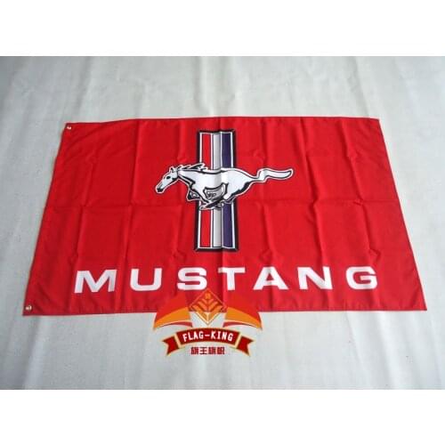 Free delivery 90X150CM Mustang gray flag car flag banner gray Mustang race car decoration, digital printing 100D
