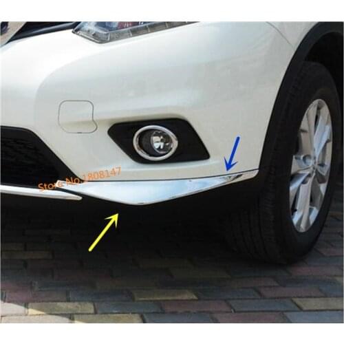 Car side bumper corner protection trim frame abs chrome anti-rub cover 2pcs For Nissan X-trail xtrail T32/Rogue 2014 2015 2016