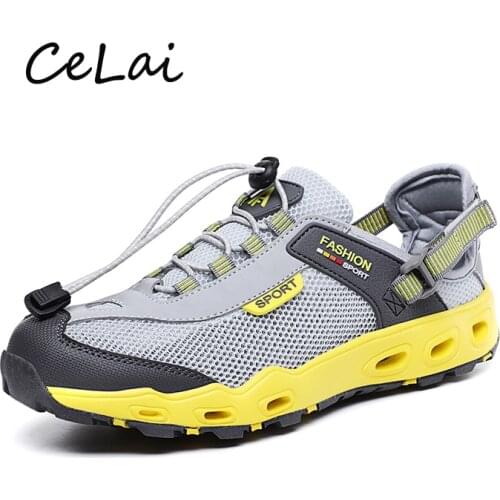 CeLai Summer Shoes Men Big Size Sandals Mesh Casual Shoes Male Quality Design Outdoor Beach Sandals Roman Water Sneakers A-031