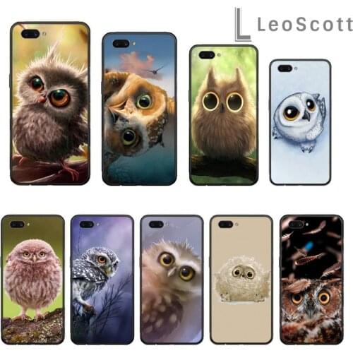 Cartoon owl funny animal Phone Cases For OPPO R9 R11 R15 R17 RENO Realme S PLUS Normal 2z 3 5 C2 pro