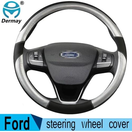 DERMAY PU Leather Car Steering Wheel Cover for Ford Mondeo MK5 V 2012-2020 Auto Interior Accessories
