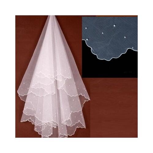 Hot Sale Two Layer White Ivory Tulle Bridal Veil ECheap Short Wedding Veils veu de noiva longo In Stock