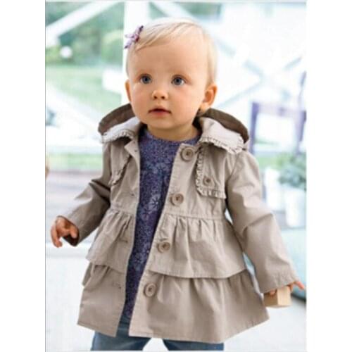 Hooded Baby Girls Coat 1-5 Years Kids Cotton Jacket Clothing For Girls Spring Autumn