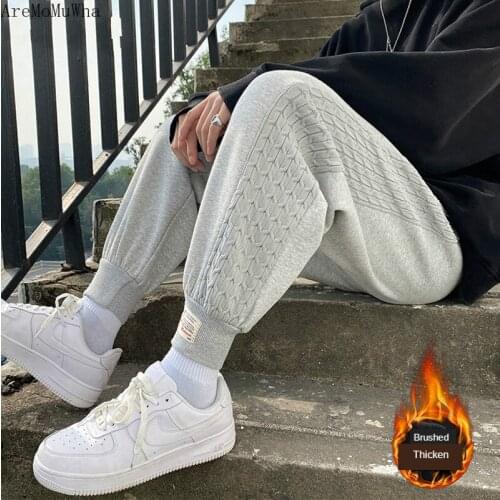 2020 NEW Fat Japanese Plus Velvet Sports Leggings Pants Mens Large Size Loose Guard Pants Winter Casual Harem Joggers Pants