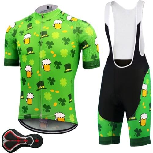 Summer Beer Cycling jersey set ropa ciclismo Go Pro cycling clothing maillot ciclismo bicycle bib shorts Gel Pad bike jersey