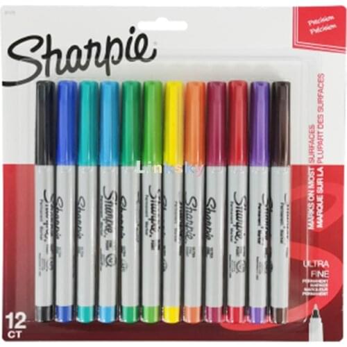 Sharpie 37175 Permanent Marker, Ultra Fine Point Oil Waterproof Ink Paint Marker Pen, Markers on Paper Plastic Metal,0.5MM