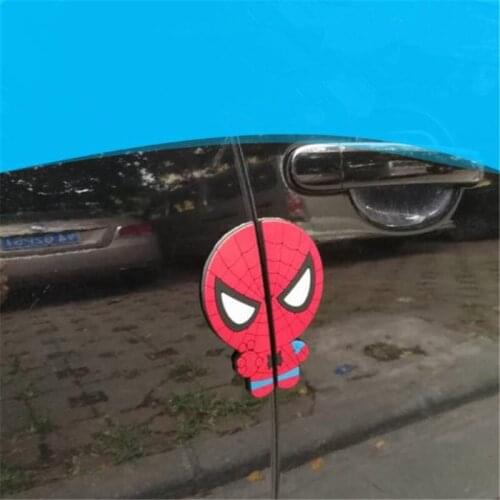 MR TEA 4Pcs/set 3D Cartoon Car Anti-Collision Door Rearview Mirror Protector Rubber Side Stickers Protector Bumper