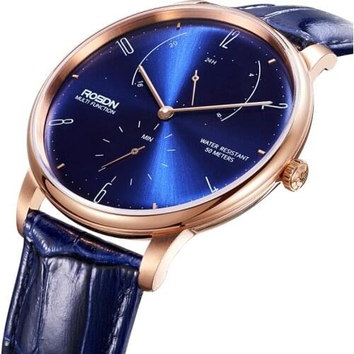 Men‘s Watches Chronograph Luxury Brand ROSDN Watch Men Sapphire Crystal 50M Waterproof Japan VD77 Quartz Movement Clock R3606