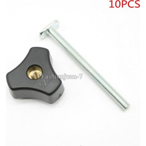 SET of 10PCS, Star Knob M8 + T-nut M8x100, Woodworking Jigs