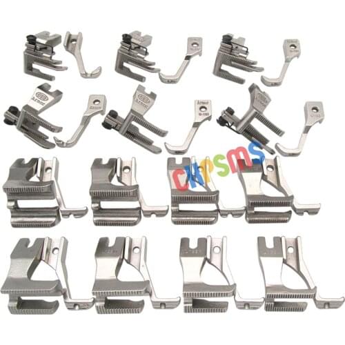 14SET SINGLE & DOUBLE PIPING & WITH GUID WALKING FEET FOR JUKI DU-141/ 1181 CONSEW 205RB BROTHER DB2-B797 B798 Highlead GC0318