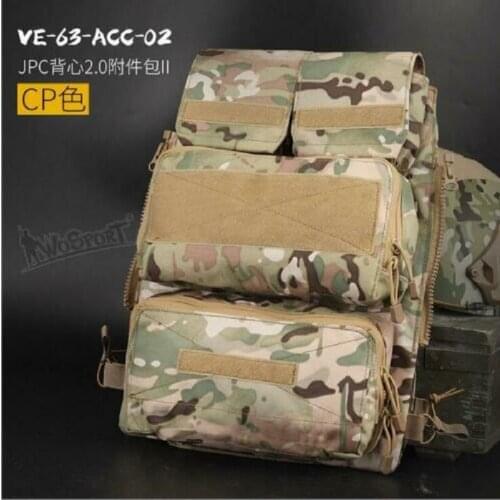 Nylon Tactical Zipper Panel Pouch Bag Back Pack for JPC2.0 Tactical Vest1000D