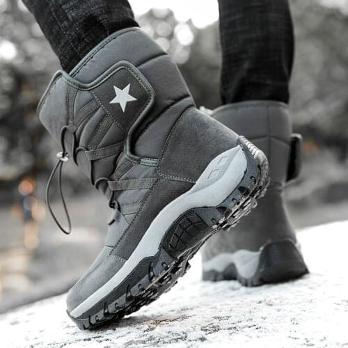 Winter Boots Men Women Warm Sneakers Hiking Boots High Top Outdoor Climbing Shoes Ladies Comfortable Waterproof Booties
